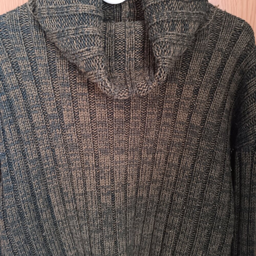 Warm green cropped cowl neck